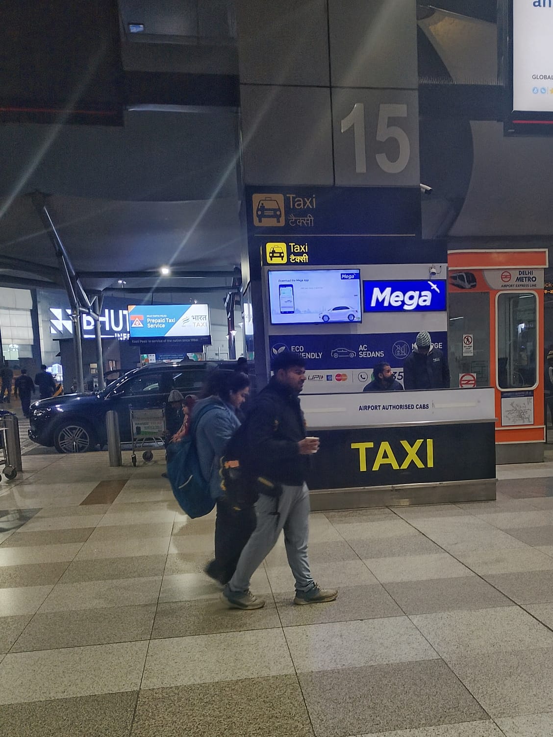 radio taxi and prepaid taxi counter at delhi airport terminal 3