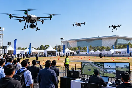 Live drone and UAV demonstration at Drone Expo DEMOex