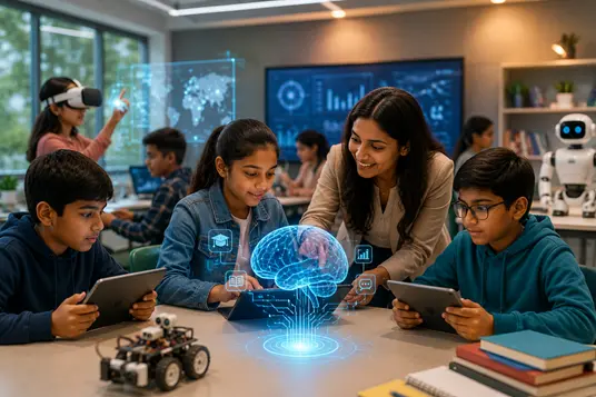 Artificial intelligence in education digital classrooms personalized learning and teaching technology