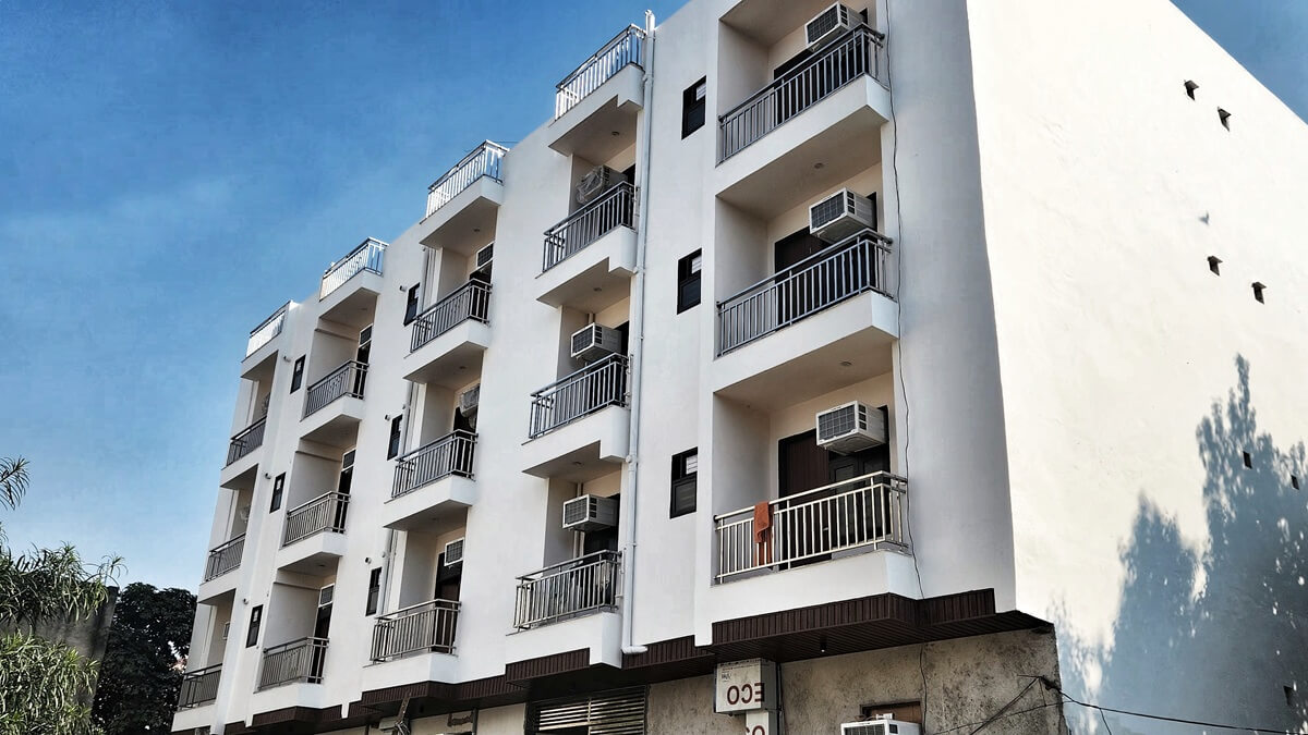 PG near Delhi Airport building exterior