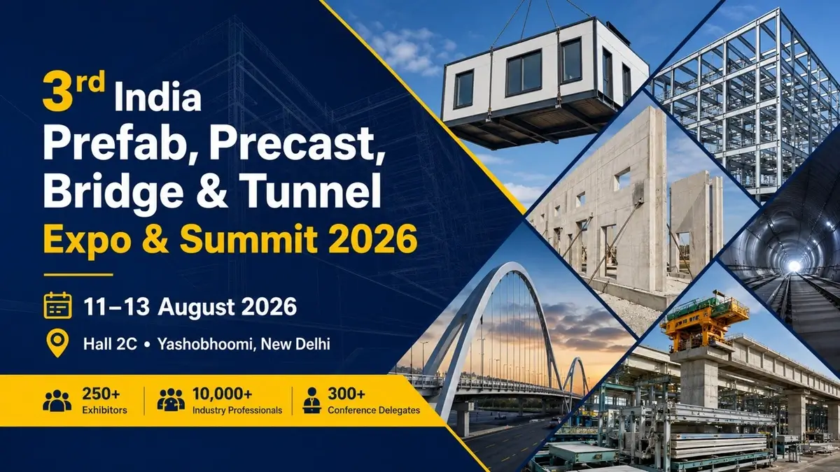 India Prefab Precast Bridge and Tunnel Expo and Summit 2026 at Hall 2C Yashobhoomi New Delhi
